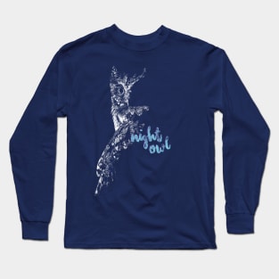 Owl   |   Hand Drawn Illustration   |   With Lettering Long Sleeve T-Shirt